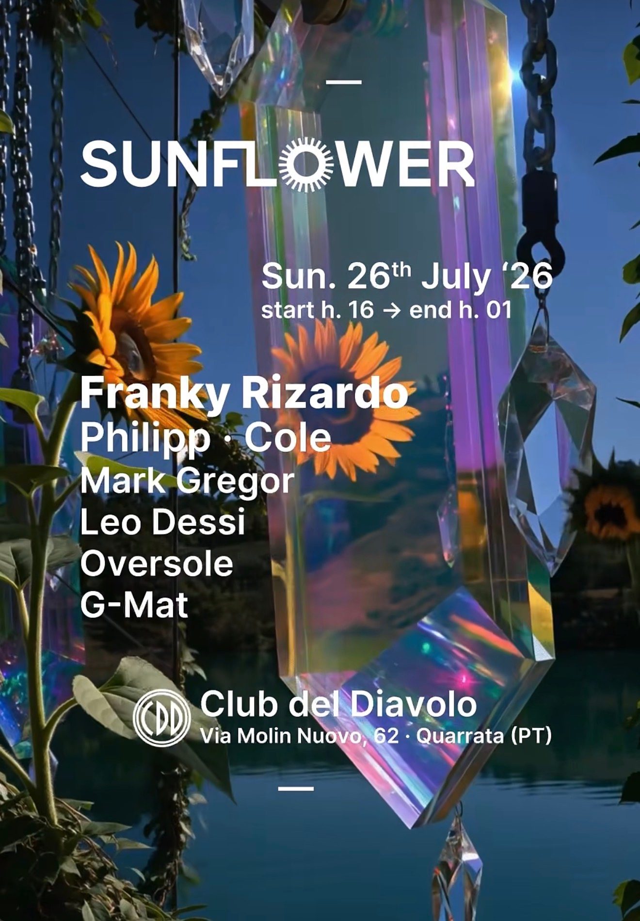 Torna Sunflower al Club del Diavolo il 26 Luglio: Un Appuntamento con Franky Rizardo