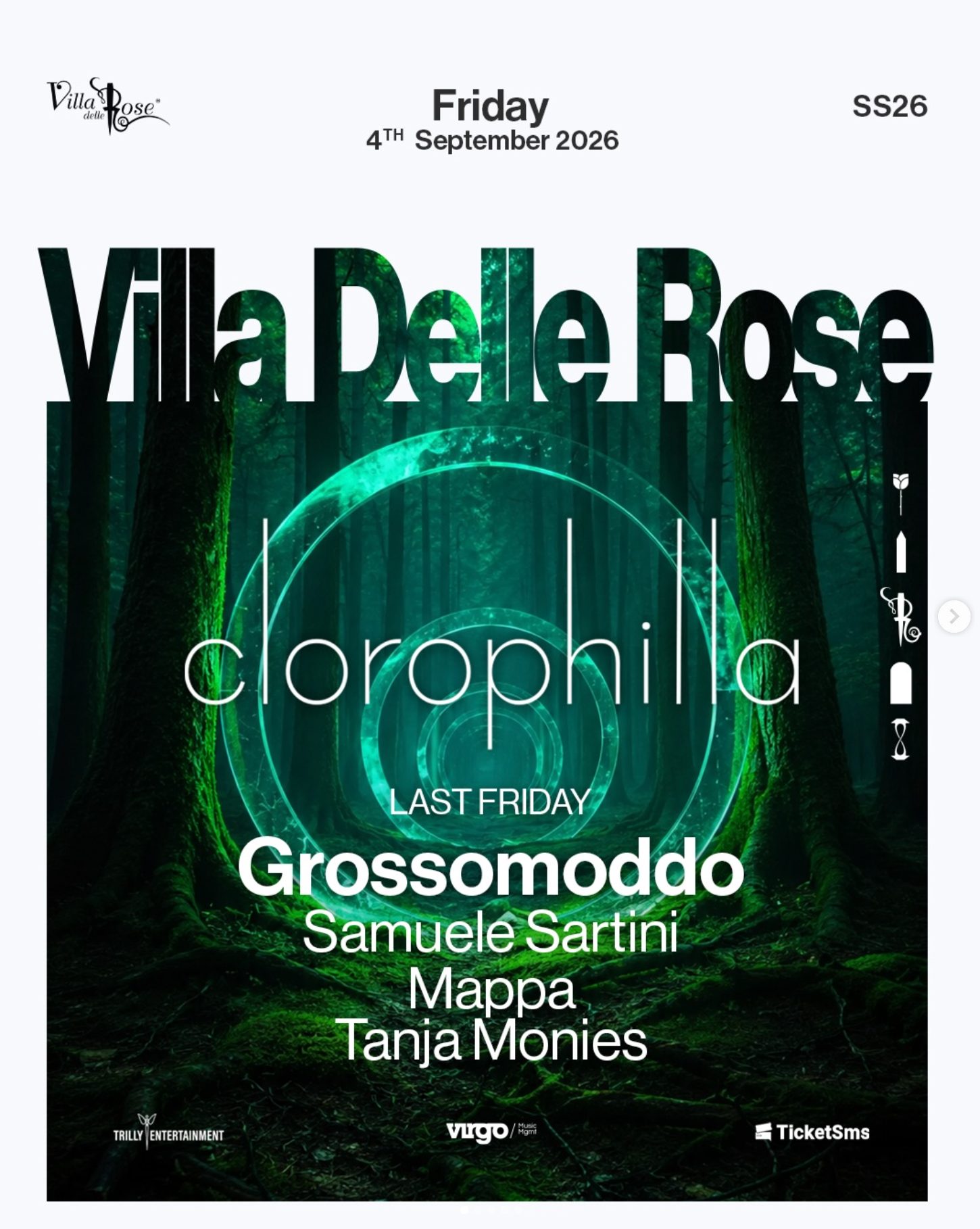 Serata indimenticabile alla Villa delle Rose: Clorophilla Last Friday